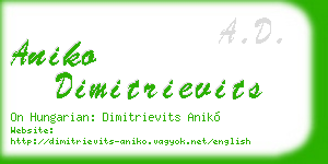 aniko dimitrievits business card